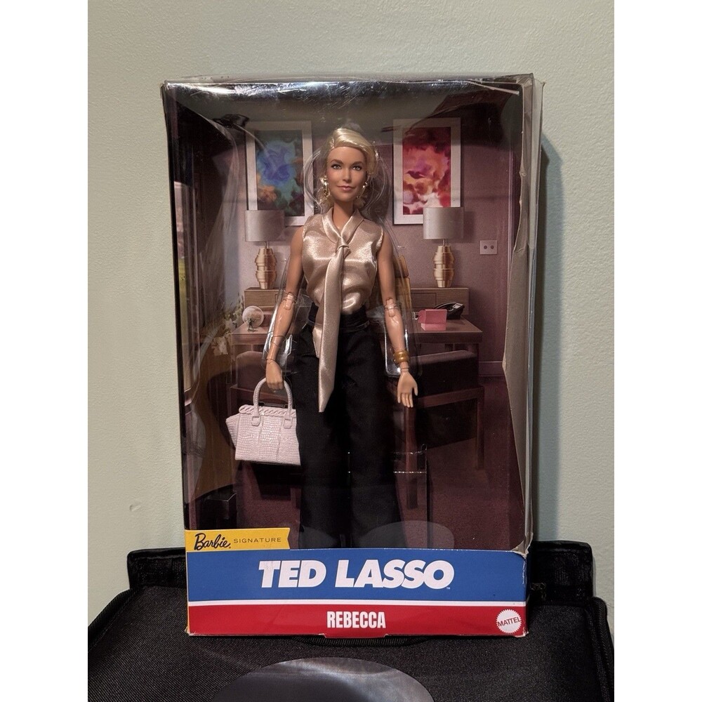 Barbie Signature Fashion Doll, Rebecca from Ted Lasso in Blouse & Slacks - Read